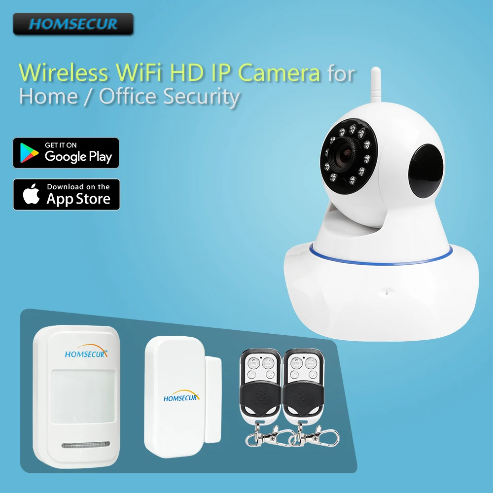 Беспроводная Wi-Fi HD IP-камера + беспроводные детекторы система мониторинга