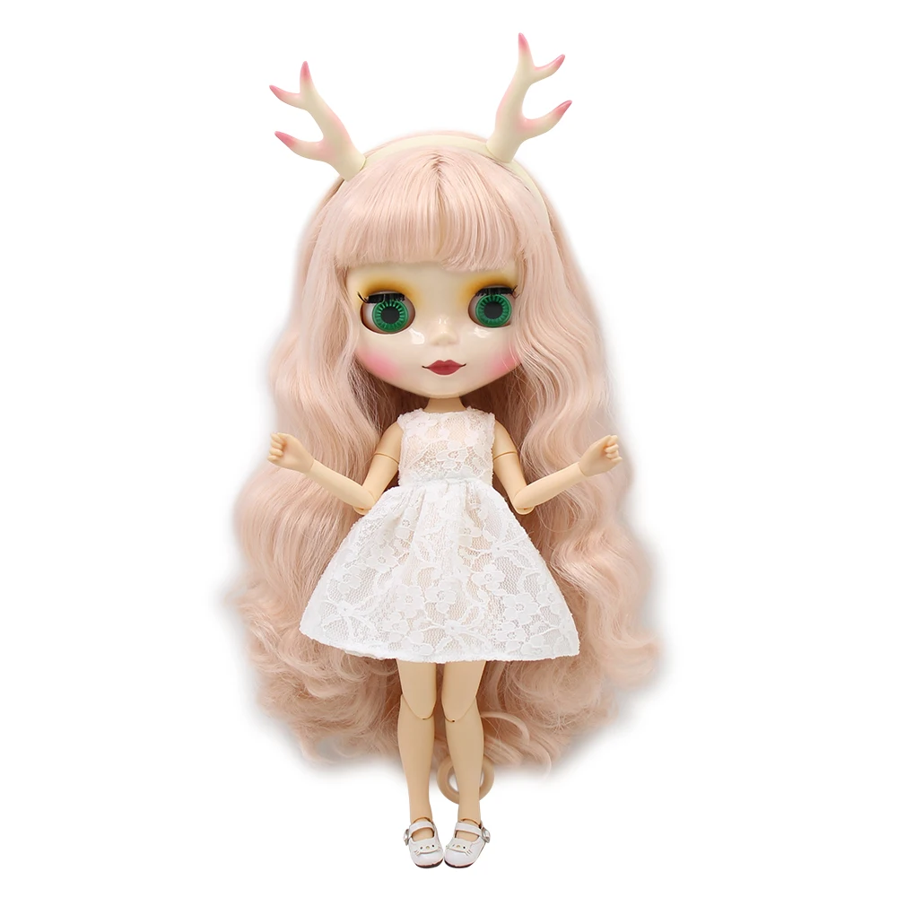 Кукла blyth от фабрики ICY 1/6 игрушка бледно розовые волосы белая кожа шарнирное тело