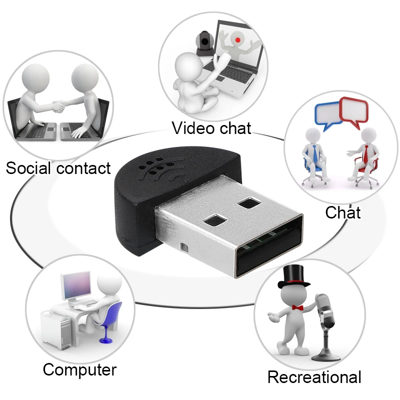ANBES Mini USB 2 0 Микрофон супер Портативный Студийный для речи микрофон аудио адаптер