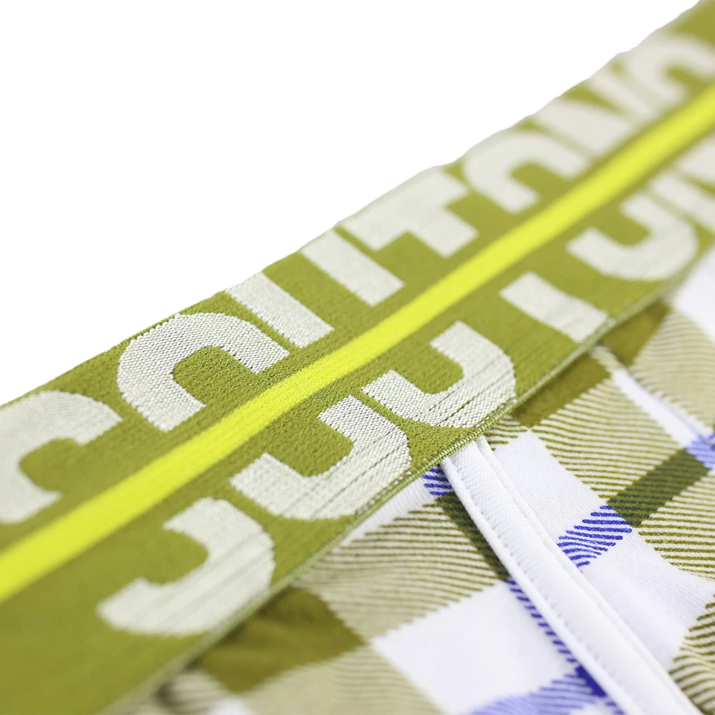 SOUTONG Мужское нижнее белье Мягкие хлопковые мужские гей трусы клетчатые дышащие