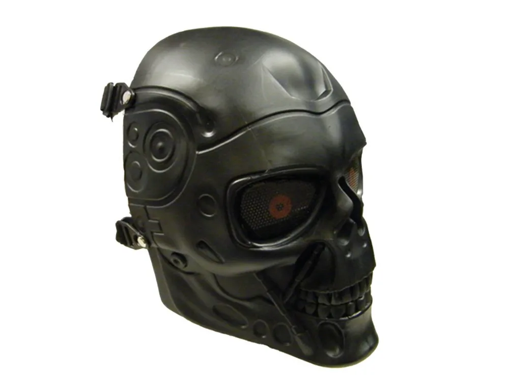 Tactical Full Face Mask Metal Mesh Eye Protection Airsoft Paintball Military DC10 Black |