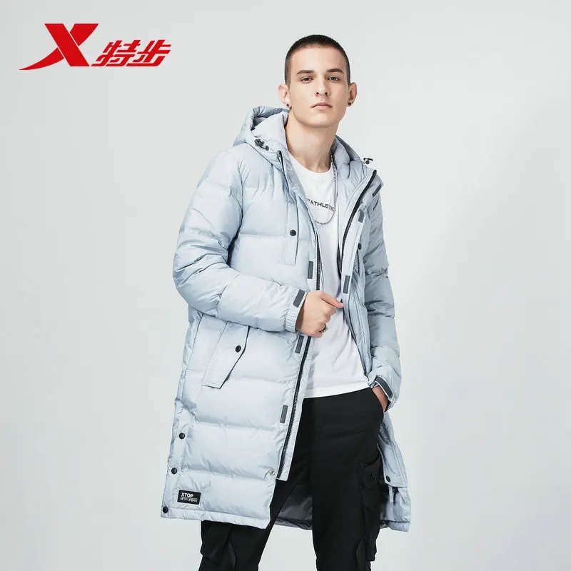 Xtep Мужская осенняя и зимняя Новинка 2018 теплая длинная удобная куртка