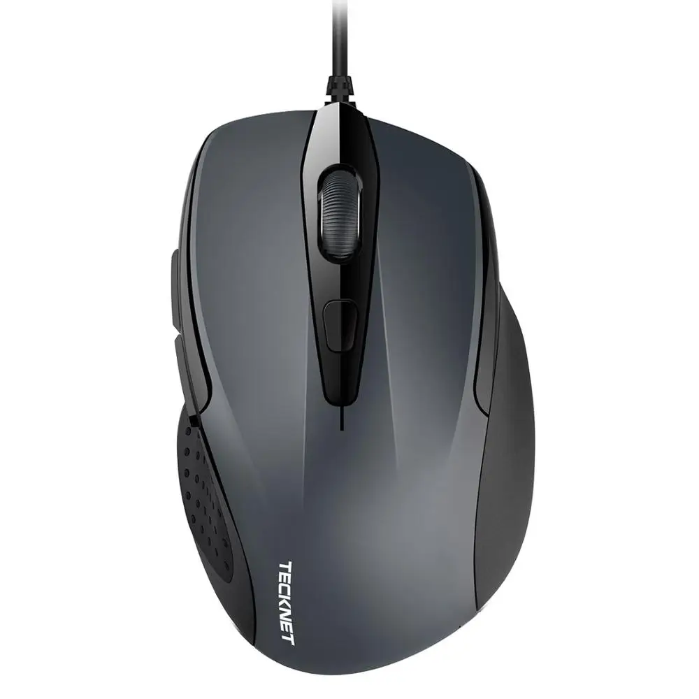 Grey TeckNet мышь Pro S2 высокая производительность USB Проводная мышь 6 кнопок 2000 dpi геймерская компьютерная мышь эргономичные мыши с кабелем рабочего стола - Цвет: Grey
