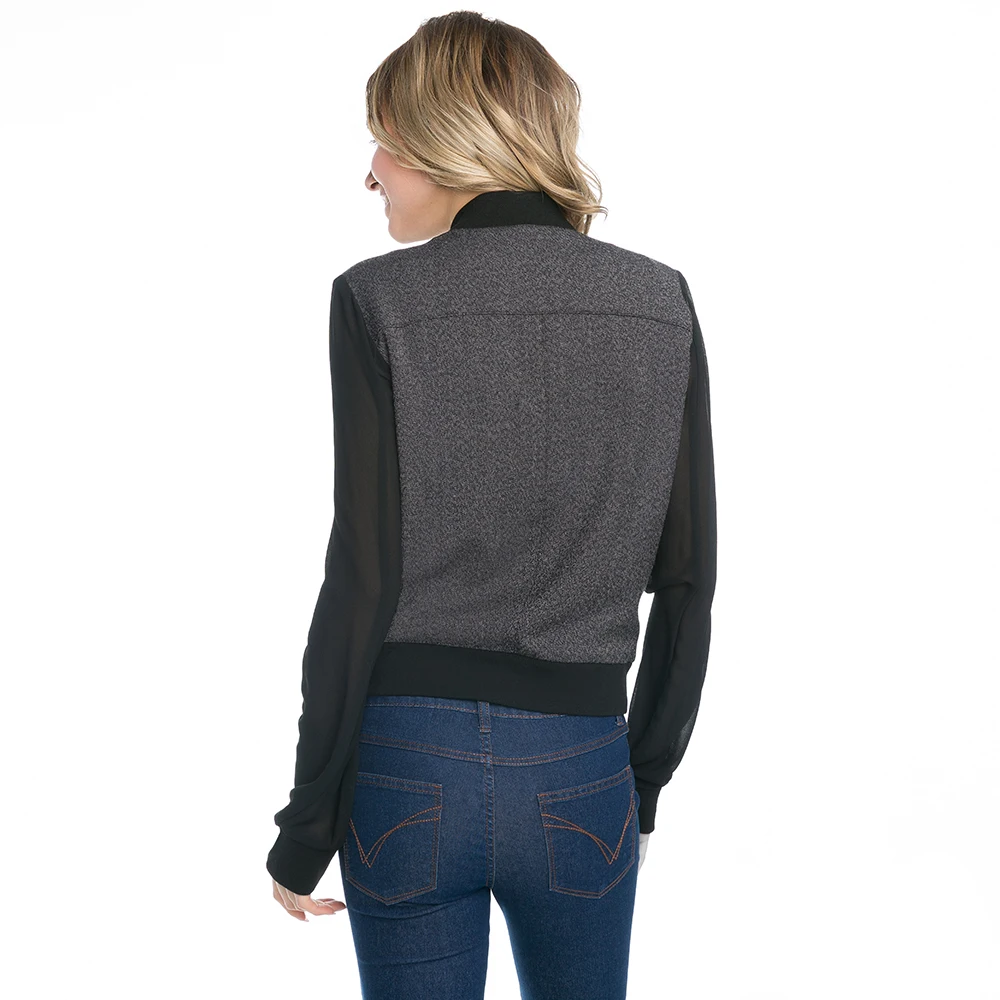 Бомбер с полупрозрачными вставками для девушки Gloria Jeans GJC002868|jackets jeans for women|jacket