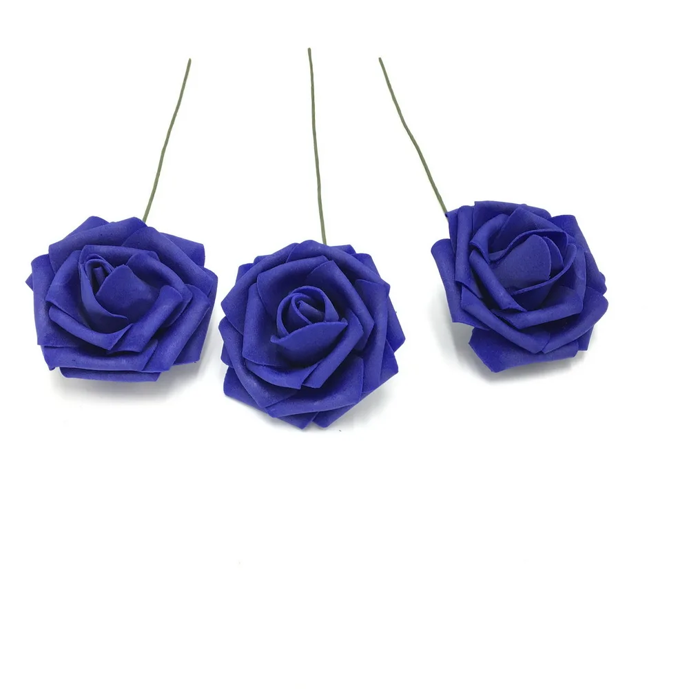 Синие Свадебные цветы кобальта искусственные розы 100 цветов 8 см темно синие