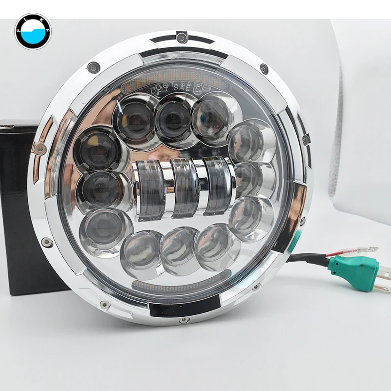 

7"Round LED Headlights White DRL Amber Turning Signal Lights For Jeep Wrangler JK TJ CJ Black 7 inch 90W LED Headlight.