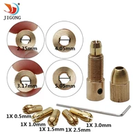 7pcsset 0 5 3mm electric brass drill bit set chuck electric motor shaft clamp with wrench drill bit 2 353 174 055 05mm