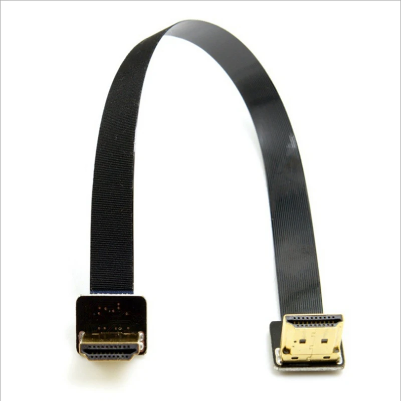 LEORY FPV HDMI кабель двойной под углом 90 градусов Тип мужчина к мужчине HDTV плоский