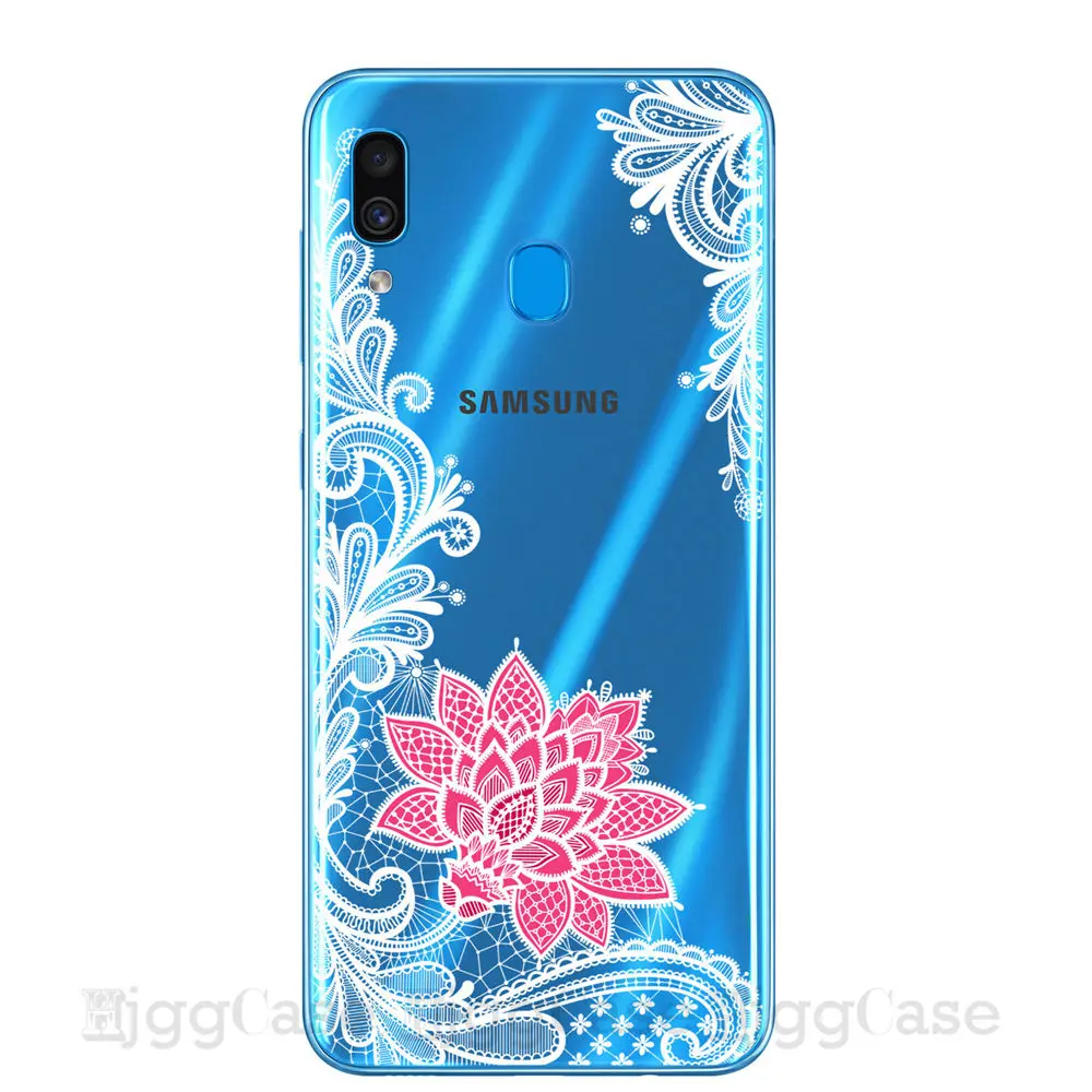 Чехол для телефона Samsung Galaxy A10 A20 A30 A40 A50 A70 M10 M20 M30 с цветочным кружевом мягкий