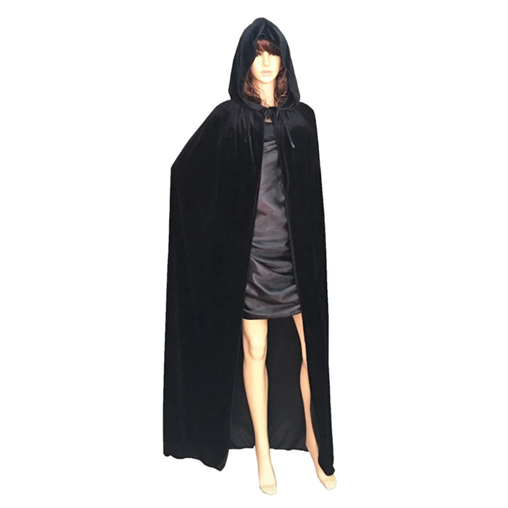 Взрослых Хэллоуин плащ с капюшоном длиной до пола мыс партия ведьма Robe Косплэй