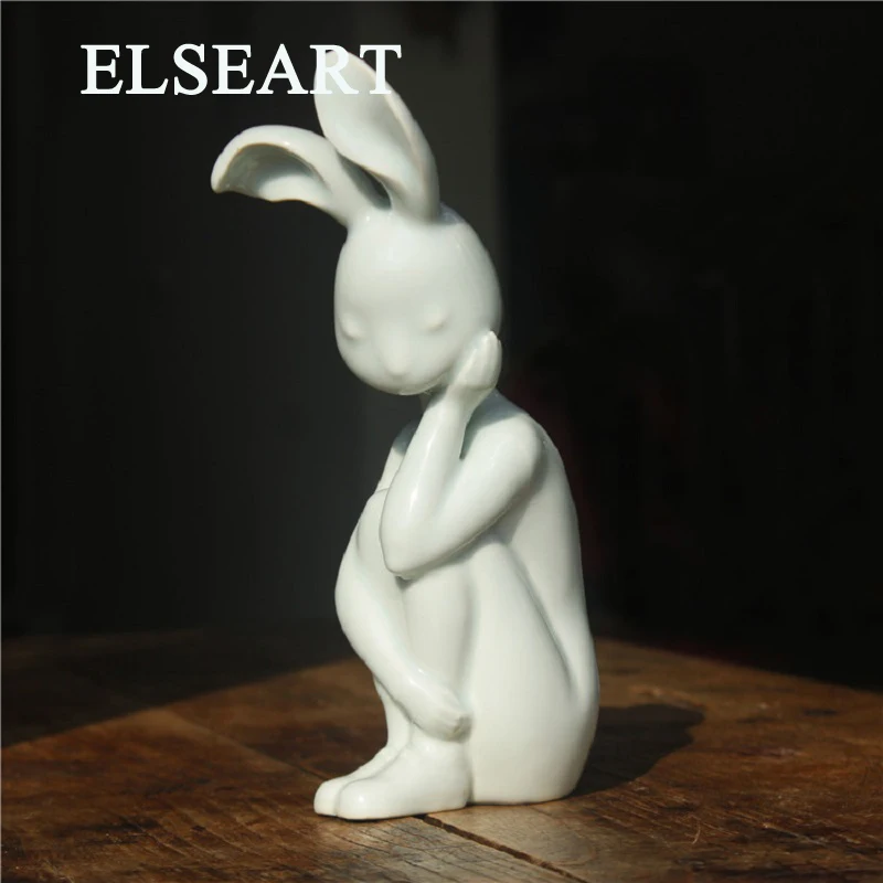 ELSEART miss rabbit thinker оригинальный дизайн китайская керамическая леди заяц мышление