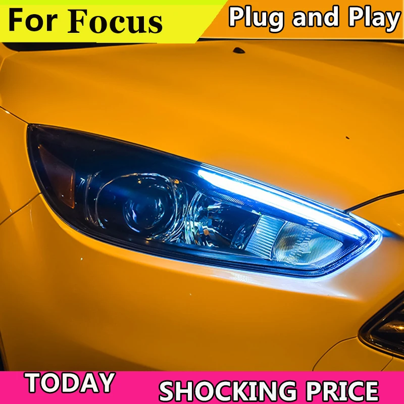 Автомобильный Стайлинг для Ford Focus 2015 2018 фары focus ST стайлинг DRL линзы двойной луч