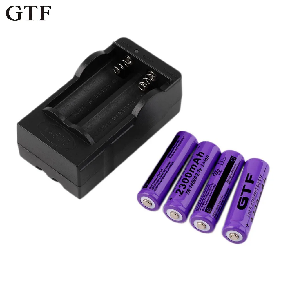 4 шт. литий ионные аккумуляторные батарейки 14500 3 7 в 2300 мАч|li-ion battery|gtf 14500rechargeable battery