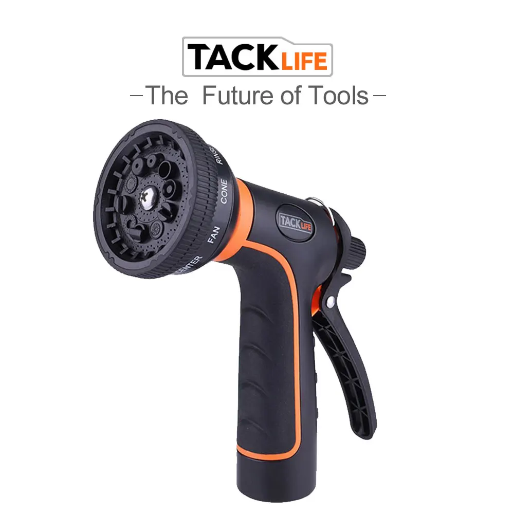 TACKLIFE садовый шланг сопло сверхмощный 10 узор прочный металлический корпус ручной распылитель высокого давления полив садовый водяной пистолет