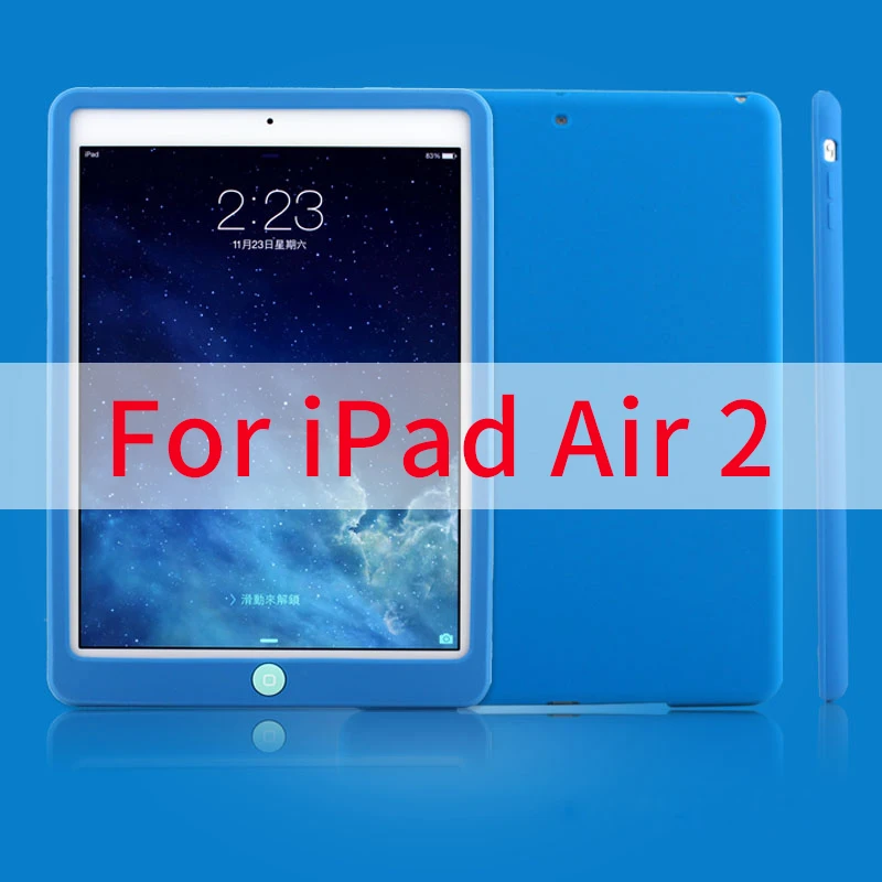 Детский силиконовый чехол с защитой от падения для iPad Air 1 air 2 9,7, Прочный противоударный мягкий чехол-бампер для iPad Air 1/2, 9,7 дюймов, планшет - Цвет: Air 2 Blue