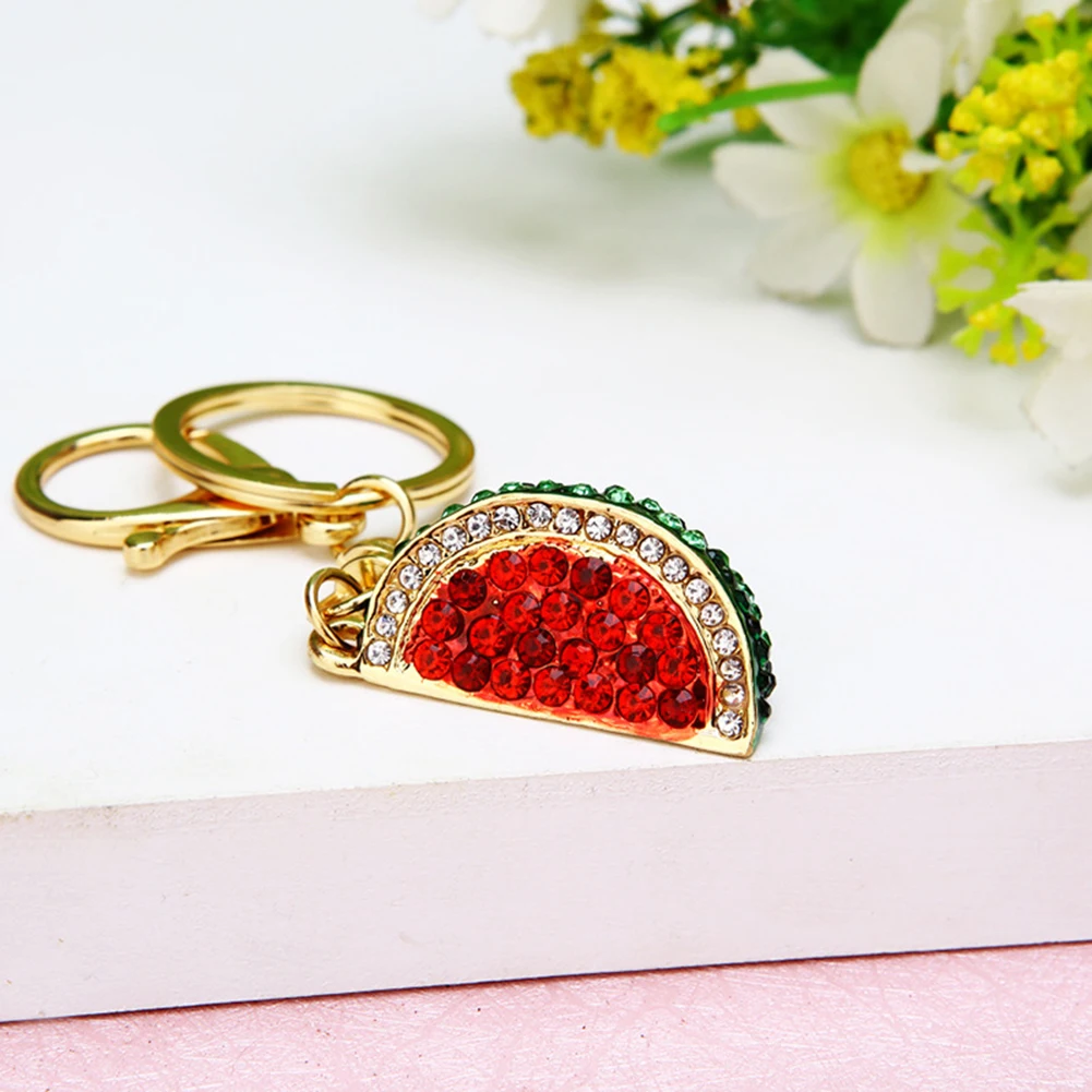 Брелок для ключей с блестящими стразами подвеска арбуз рождественский подарок