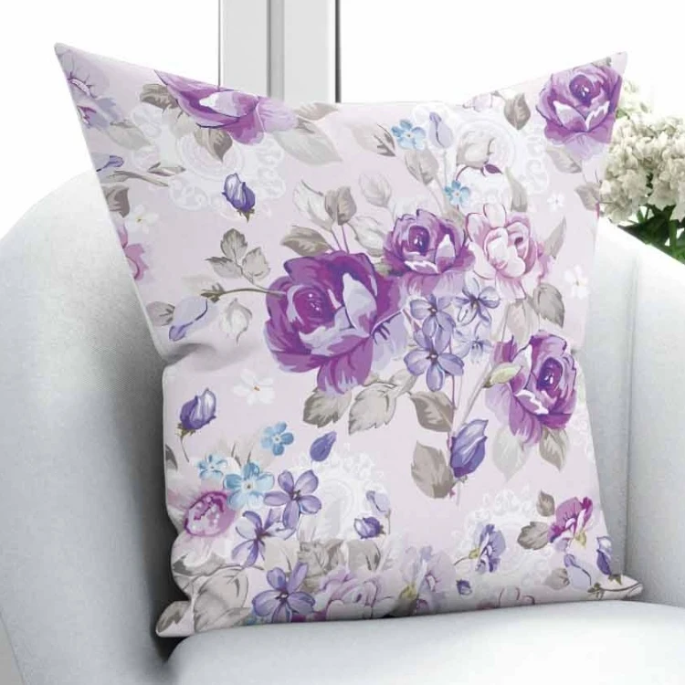 

Else Purple Vintage Roses Gray Leaves Flowers Authentic 3D Print Throw Pillow Case Cushion Cover Square Hidden Zipper 45x45cm
