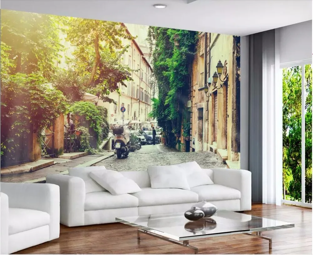 3d фотообои на заказ Европейский Романтический итальянский городской уличный