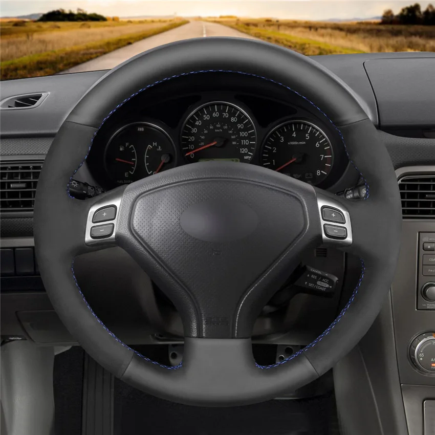 style-01 MEWANT черная крышка рулевого колеса из искусственной замши для Subaru Forester 2005 2006 2007 Outback 2005 2007 Legacy 2005-2007 - Название цвета: style-01