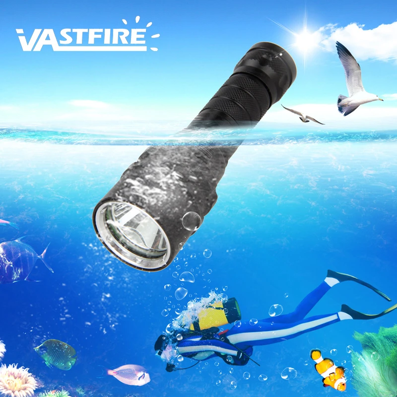 Портативный водонепроницаемый подводный фонарик VastFire T6 1000 люмен фонафонарь для