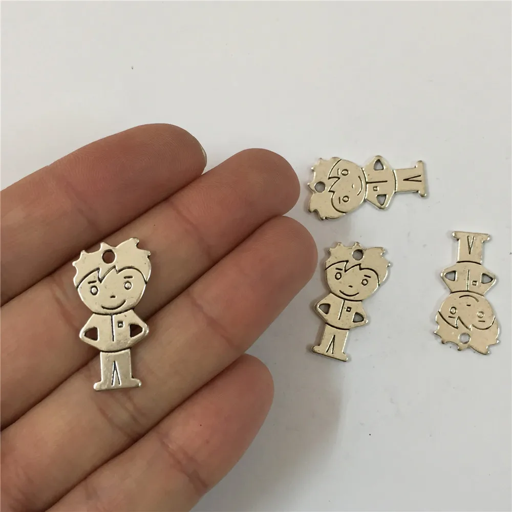 10 units antique sliver cute boy pendant charms jewelry finding suppliers D-3-123 | Украшения и аксессуары