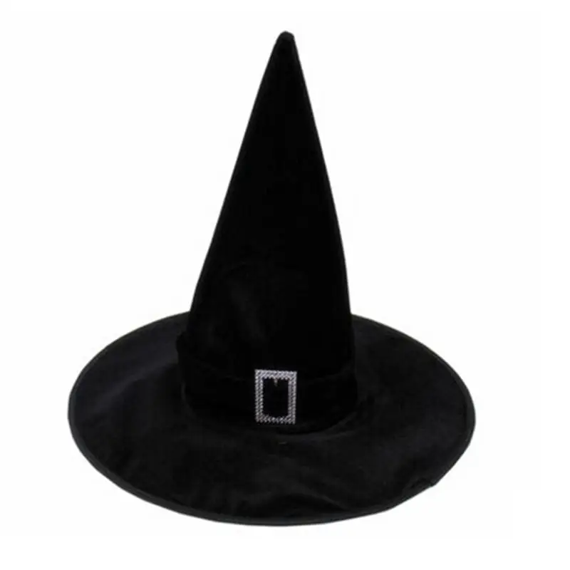 Черный велюр ведьма шляпа колдуньи на Хэллоуин Hallowen модель нарядное платье
