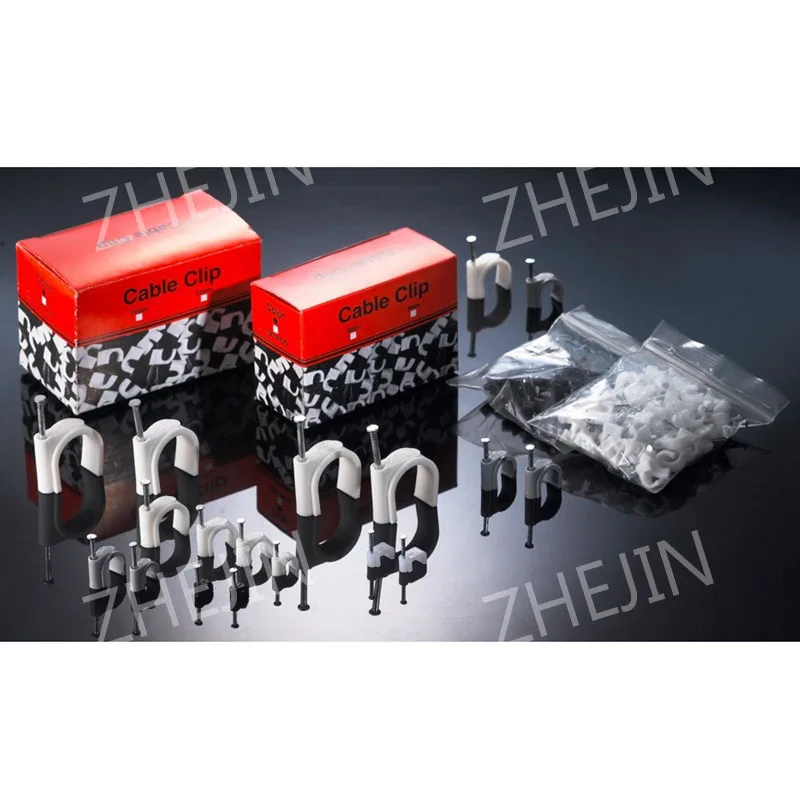 

ZHEJIN 100 Pcs 18mm Diameter Coax Cable Inserting Circle Nail Clips