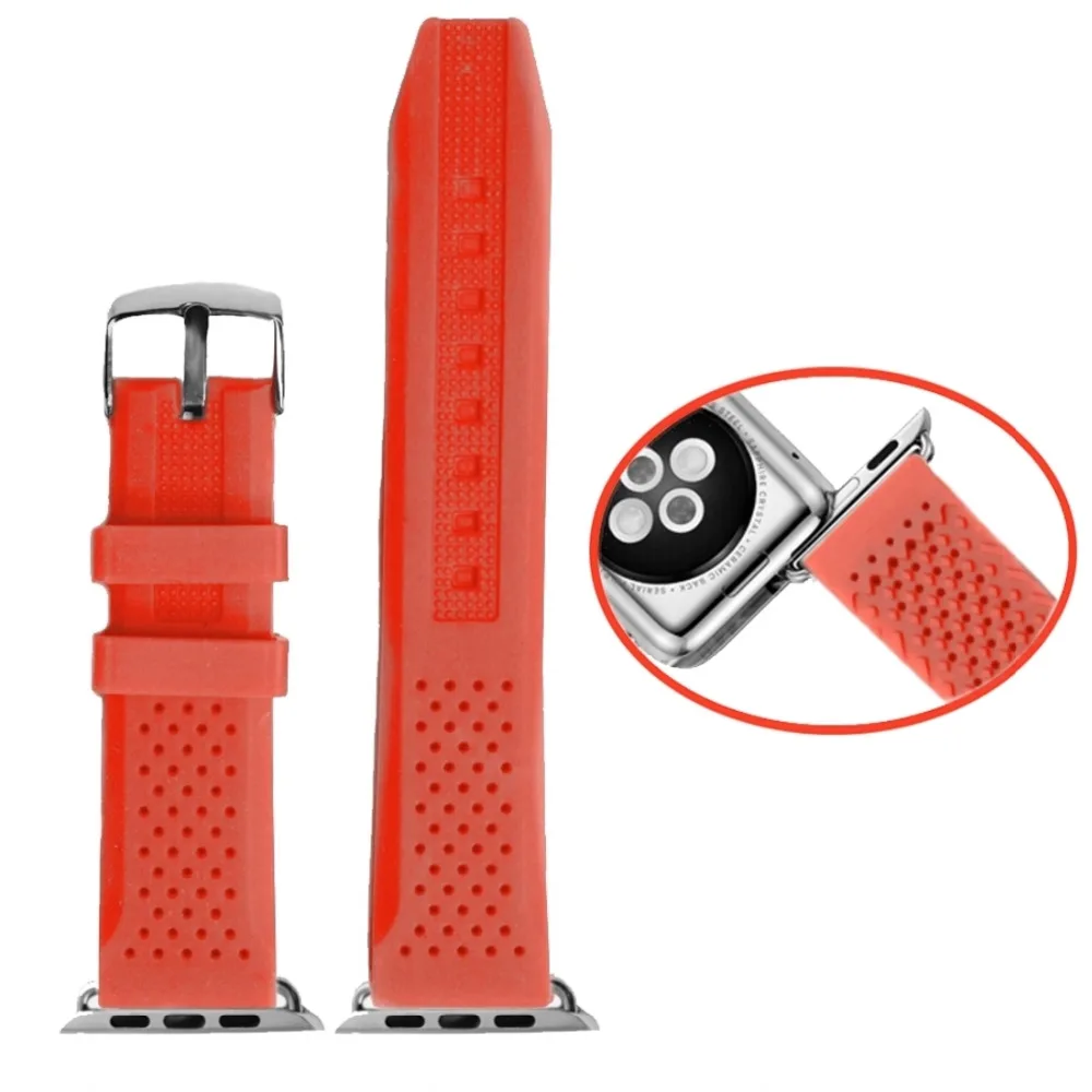 38 мм красный цвет силиконовый желе резиновый ремешок для часов Замена Apple iWatch