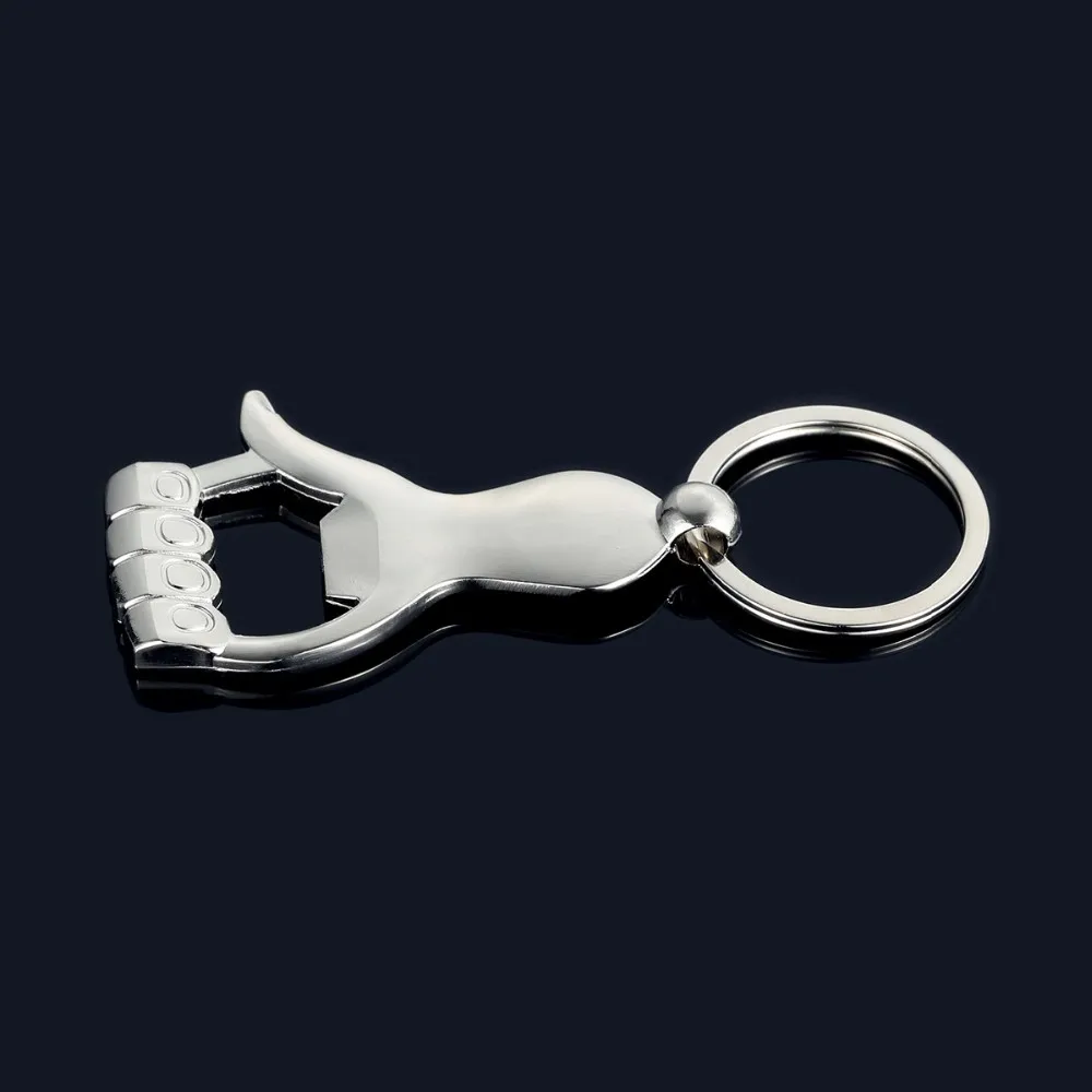 

100pcs/lot Free Shipping Silver Color Thumb Up Hand Keychain Key Ring Beer Bottle Opener Wedding Gift