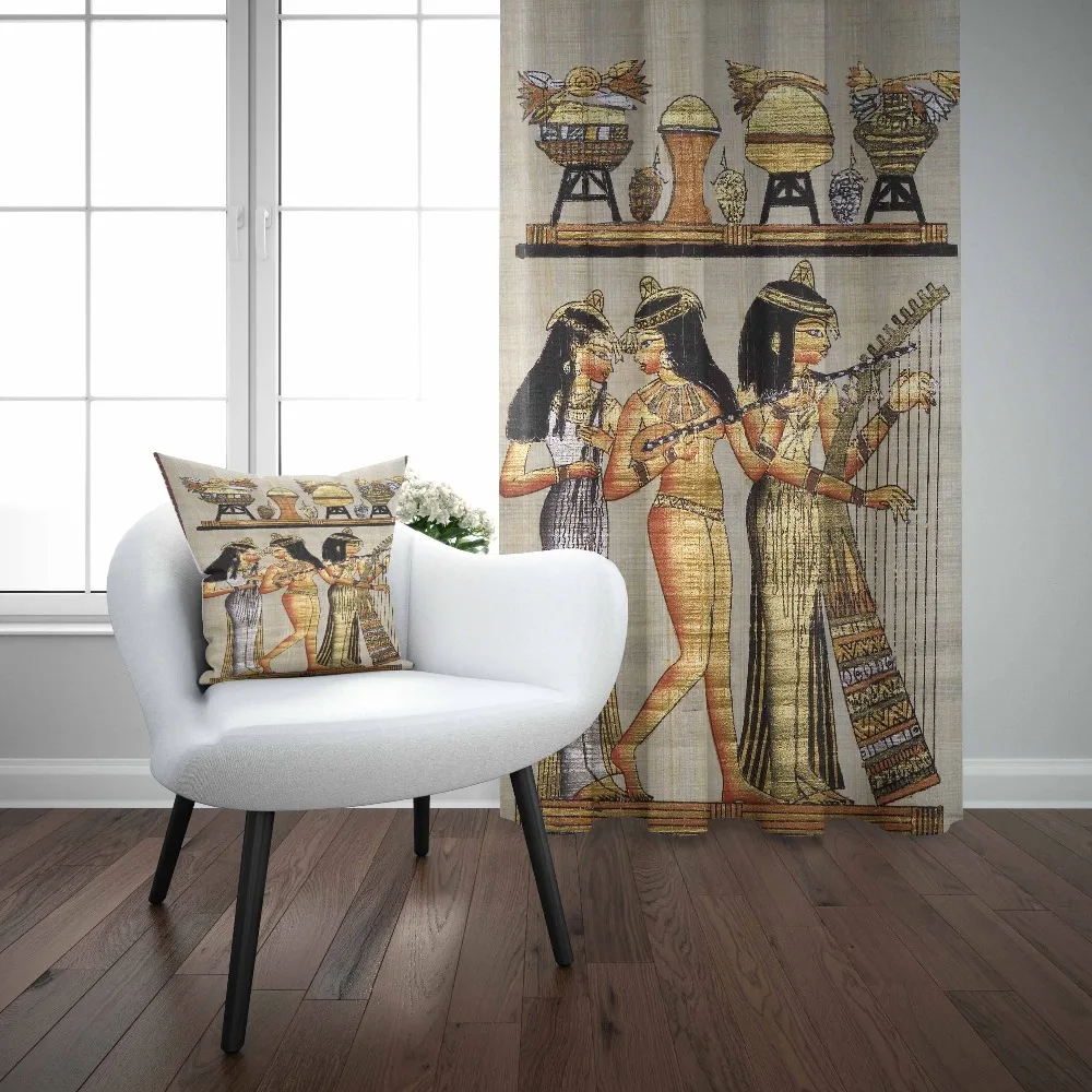 

Else Brown Yellow Egypt Ethnic Authentic Vintage 3d Print Living Room Bedroom 1 Panel Set Curtain Combine Gift Pillow Case