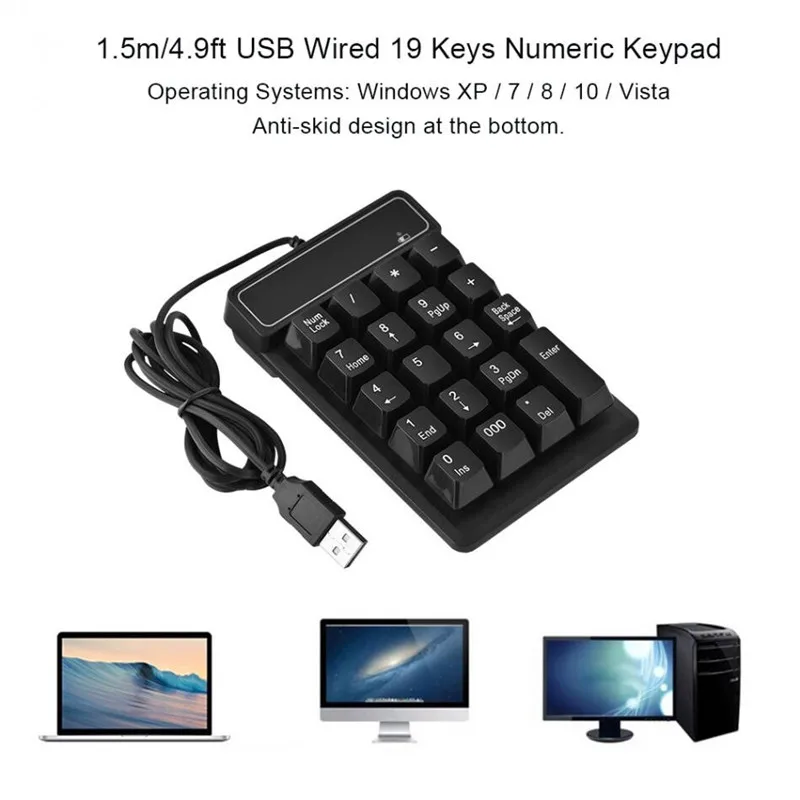 Basix keyboardUSB Проводная цифровая клавиатура механическая с цифрами 19 клавиш
