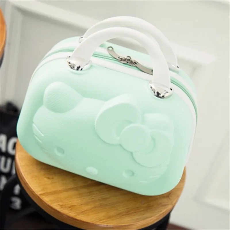 light green Косметичка, чехол для путешествий с рисунком, переносная Женская сумочка, милый косметический чехол, коробка для макияжа, детский подарок, голограмма - Цвет: light green