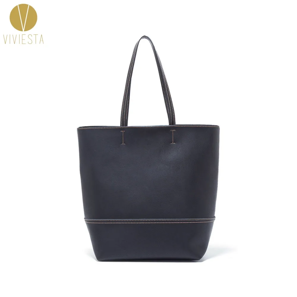 Простой дизайнерский кожаный тоут женская мода минимальный дизайн повседневная