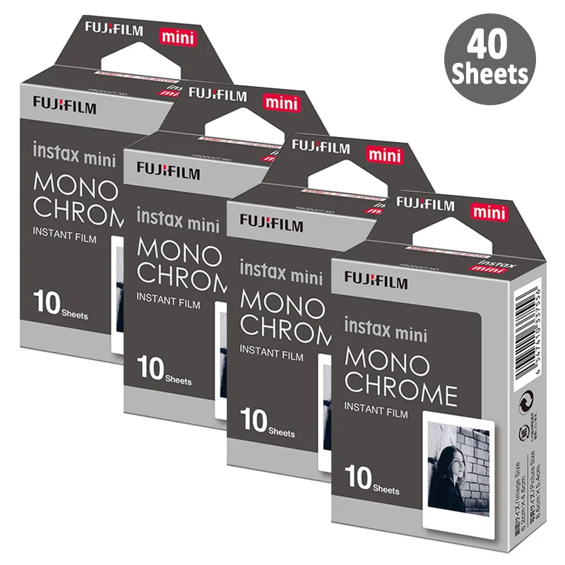 Fujifilm Instax Mini пленка монохромная моно пленка 10-100 листов для мгновенной мини 9 мини 8 8 плюс 70 90 25 7s камера SP-1 SP-2 - Цвет: 40 Sheets