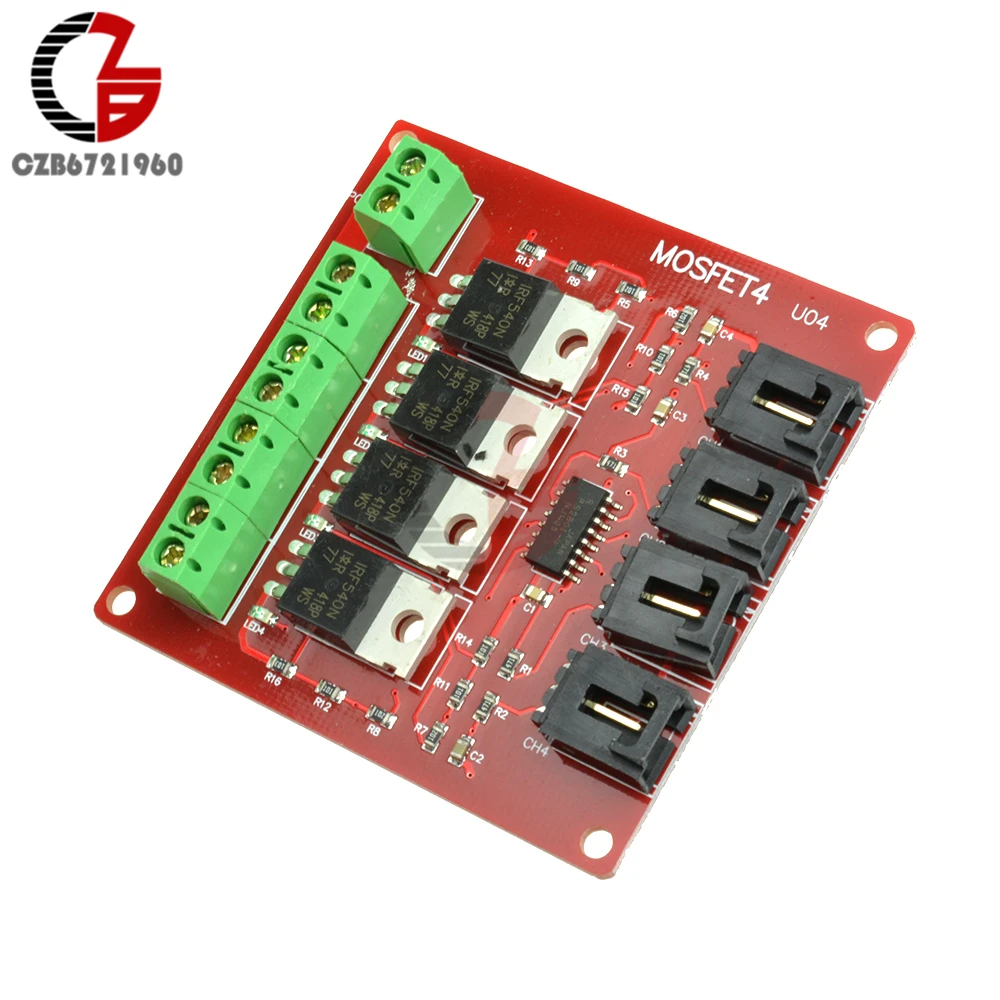 4 канальная Кнопка MOSFET IRF540 V2.0 + модуль для Arduino драйвер двигателя освещение диммер