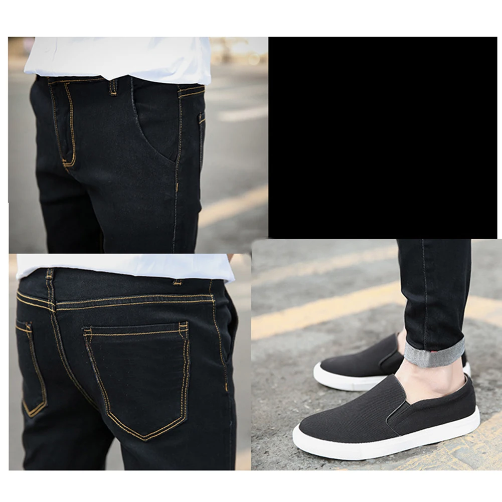 Модные Для мужчин девятый Брюки для девочек Тощий Slim Fit джинсы Повседневные