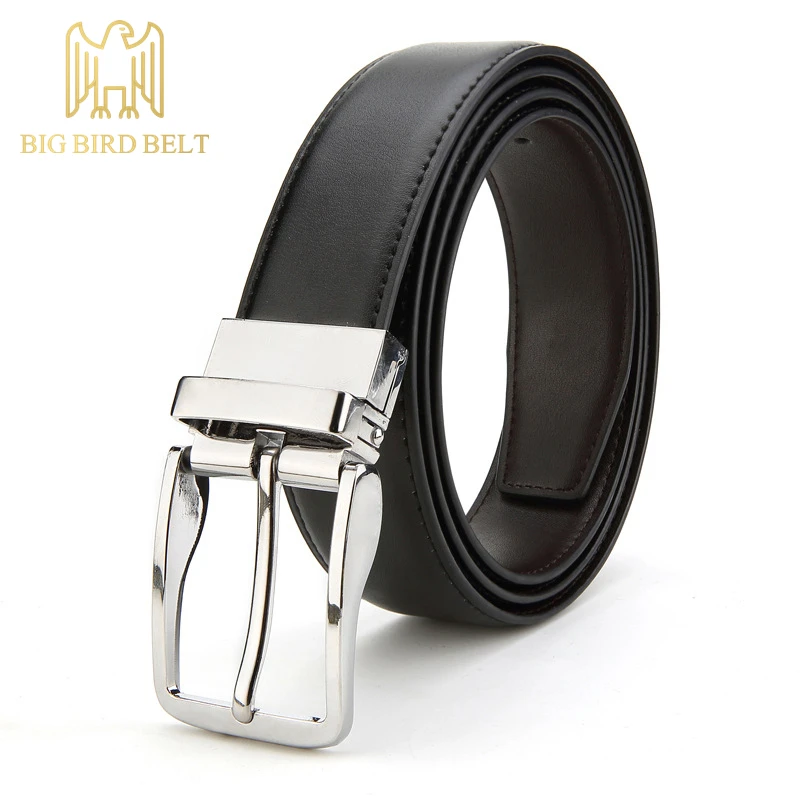 BIG BIRD BELT 2017 NEW Rotatable Buckle Double Genuine Leather Belt Men Luxury Brand Fashion New Designer Cowboy Top | Аксессуары для