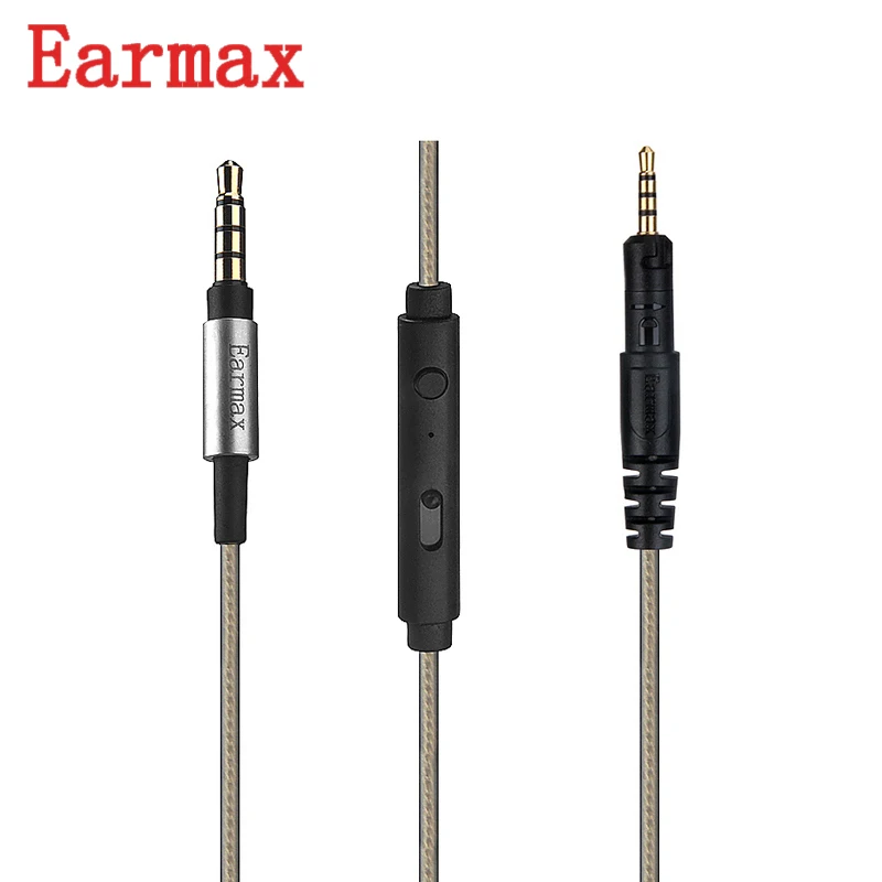Earmax 3 5 мм до 2 HIFI посеребренный Замена провода кабель для наушников ATH-M40x ATH-M50x ATH-M70x