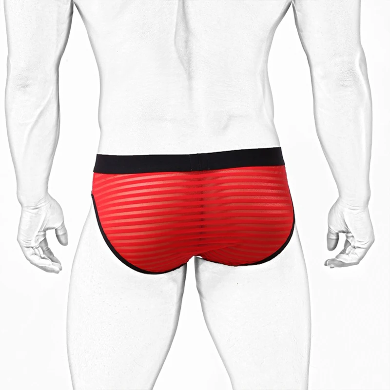 3 шт. мужские прозрачные трусы с заниженной талией |