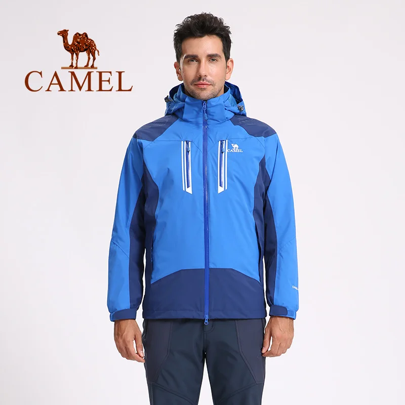 CAMEL мужская 3 в 1 уличная походная куртка ветрозащитная Водонепроницаемая теплая куртка для кемпинга скалолазания лыжного спорта