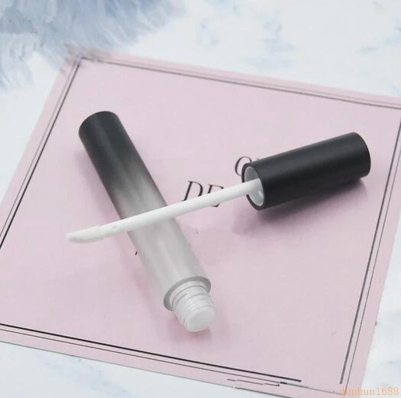 

Round Empty Lip Gloss Tube, Gradient Black Plastic Elegant Lip Liquid Cosmetic Container, lipgloss vial #323