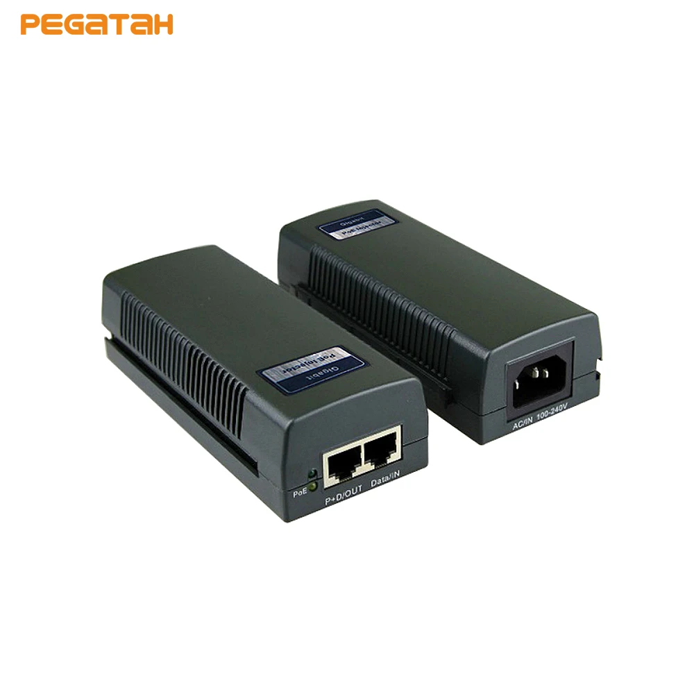 Новый Инжектор POE IEEE 802.3af/at с одним портом 10/100/1000M 30 Вт питанием по Ethernet гигабитным