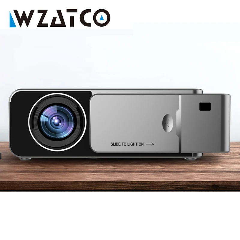 WZATCO T6 HD светодиодный проектор 2600 люмен Android 7,1 опция портативный HDMI USB поддержка 4K 1080p домашний кинотеатр проектор