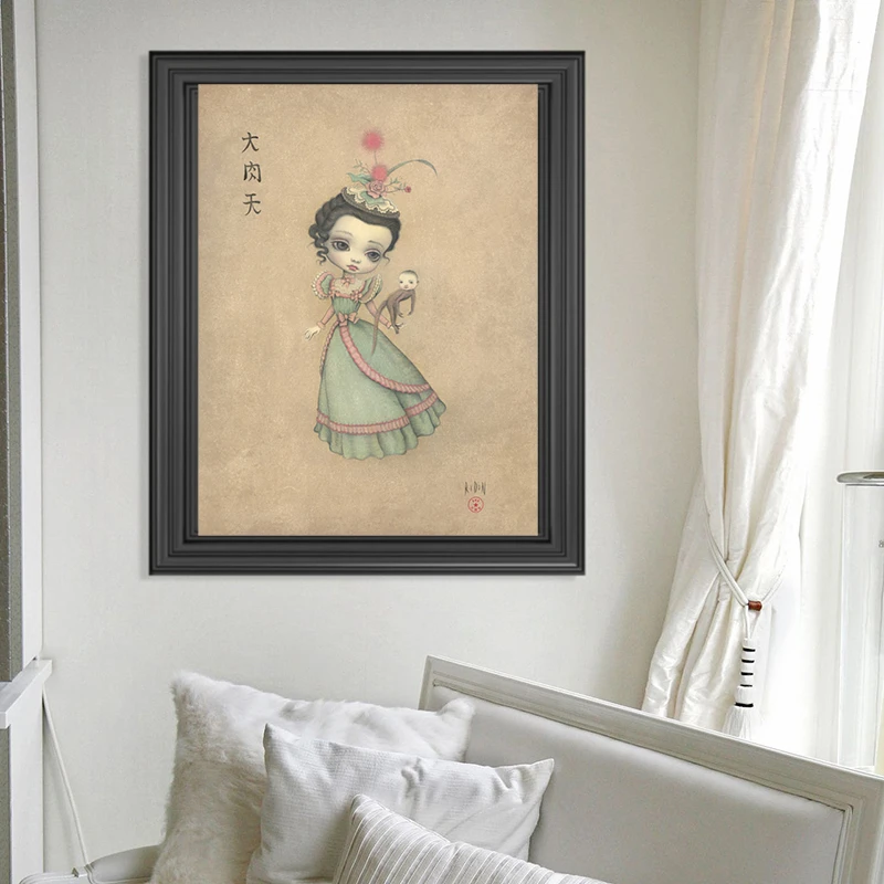 The Girl In Green Dress By Mark Ryden настенные художественные плакаты на холсте принты пейзаж