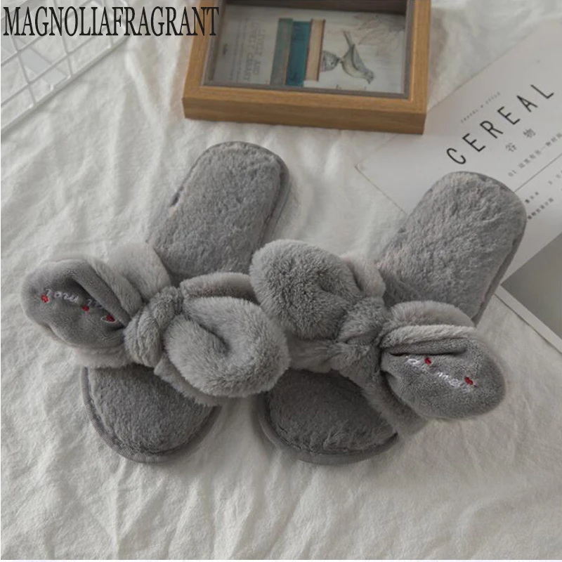 

Furry Cute 2018 High Quality Women Slippers Winter red Comfortable Women Indoor Slippers Cartoon Female Slippers z118