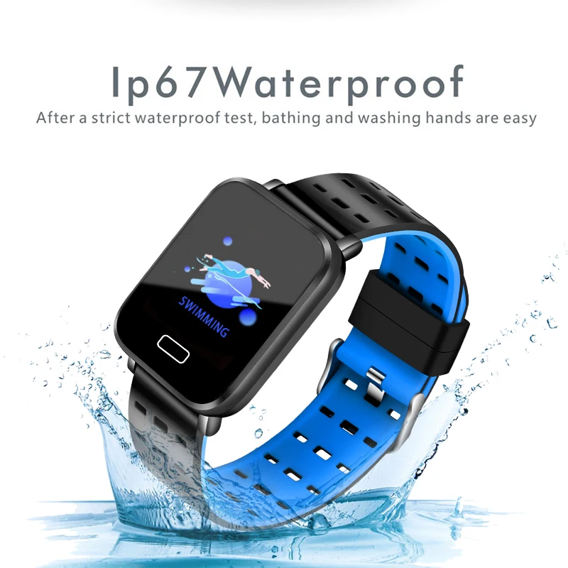 Смарт браслет LIGE мужской водонепроницаемый Ip67 с пульсометром и