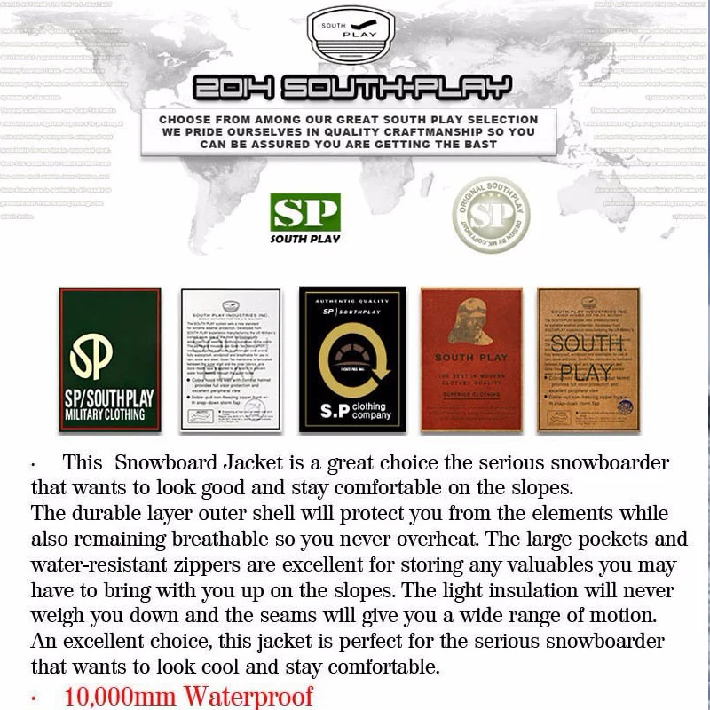 Высококачественная зимняя водонепроницаемая лыжная куртка для сноуборда