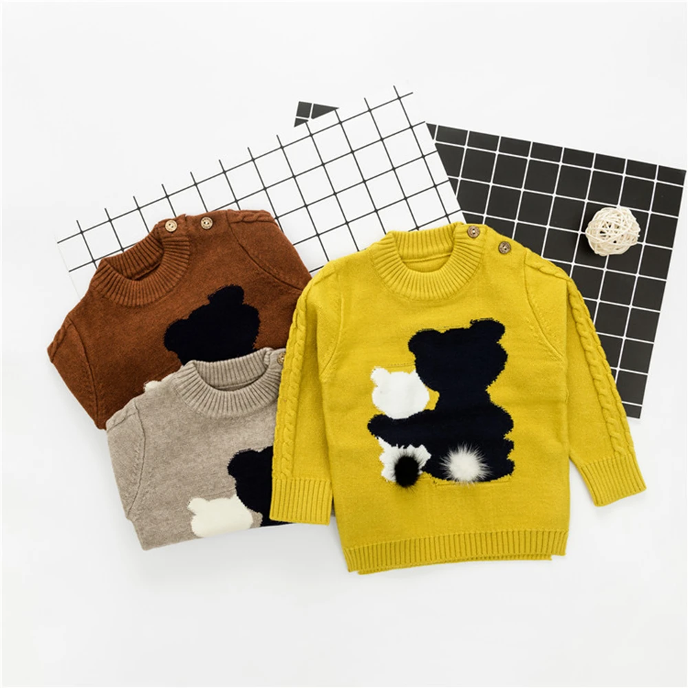 Вязаный пуловер для новорожденных коллекция 2017 года сезон осень зима теплый