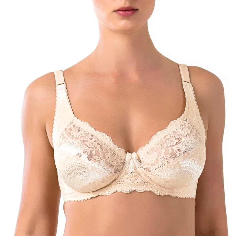 Женский кружевной белый бюстгальтер ARDI с большой мягкой чашкой хлопковые
