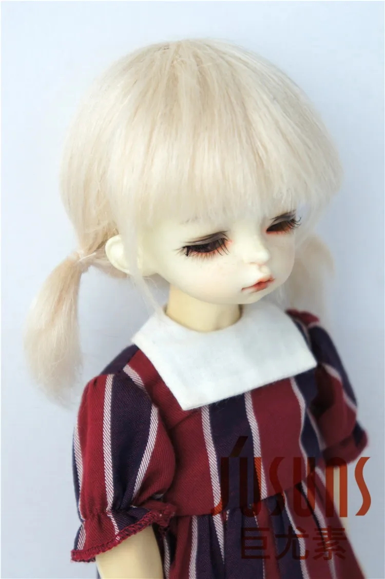 JD446 1/8 1/6 милый короткий BJD парик мохера Размер 5-6 дюймов 6-7 дюймов парики костюм для милых кукол модные кукольные аксессуары - Цвет: 6-7inch Blond M9